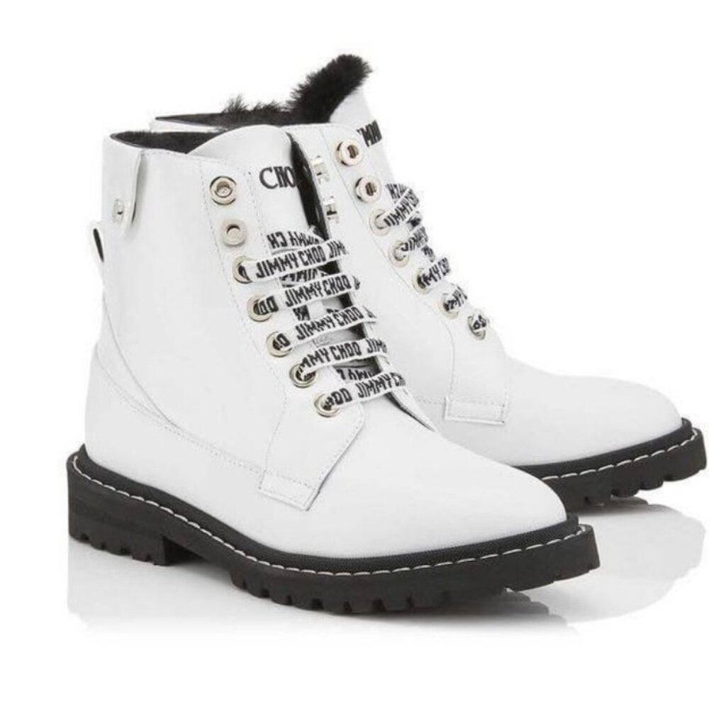 Brand New Jimmy Choo White Patent Booties